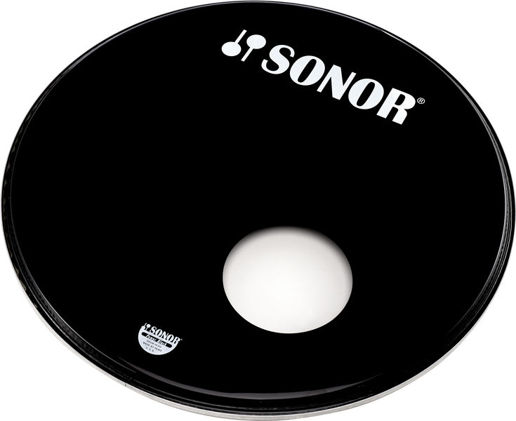 Sonor 24" Front Head Black with Hole