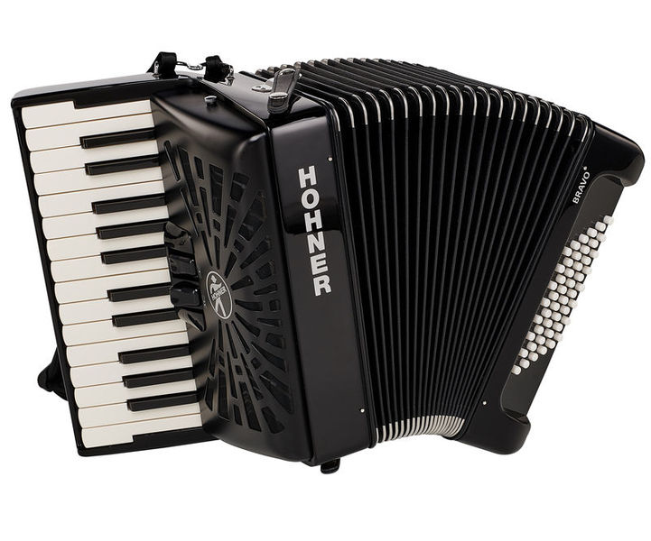 Hohner Bravo II 48 Black silent key