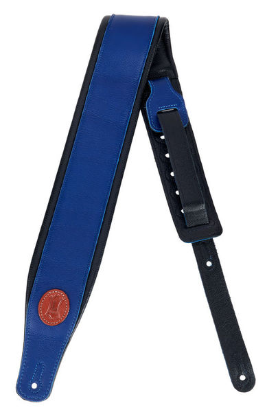 Levys Pad. Garm. Leather Strap 3"BLU