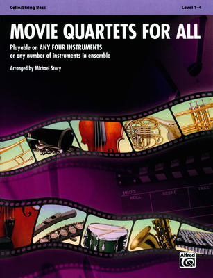 Alfred Music Publishing Movie Quartets for All Cello