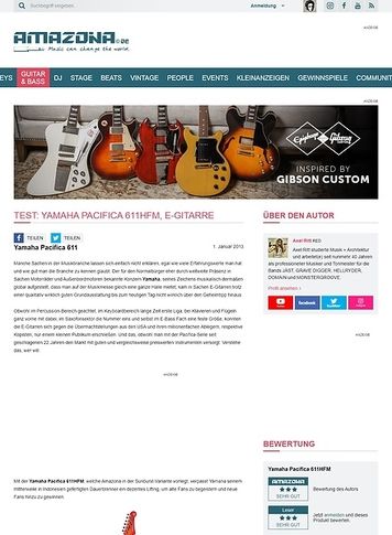 Amazona.de Test: Yamaha Pacifica 611HFM, E-Gitarre Amazona.de Test: Yamaha Pacifica 611HFM, E-Gitarre