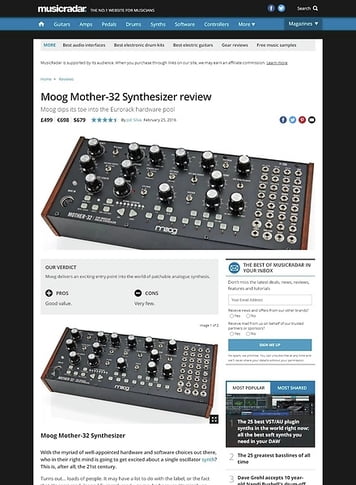 MusicRadar.com Moog Mother-32 MusicRadar.com Moog Mother-32