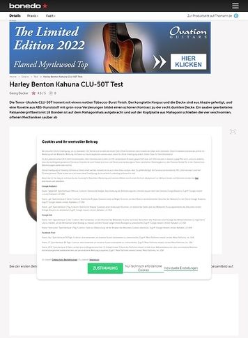 Bonedo.de Harley Benton Kahuna CLU-50T Bonedo.de Harley Benton Kahuna CLU-50T