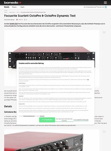 Bonedo.de Focusrite Scarlett OctoPre & OctoPre Dynamic Bonedo.de Focusrite Scarlett OctoPre & OctoPre Dynamic